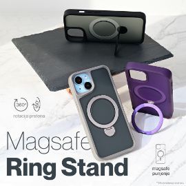 Torbica Magsafe Ring Stand za iPhone 15 Pro Max 6.7 siva