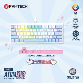 Tastatura Mehanicka Gaming Fantech MK611 Atom x63 AME bela (rosie switch)