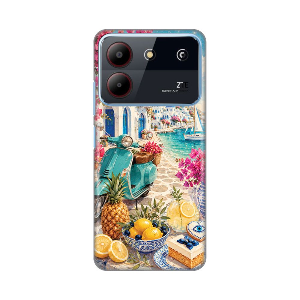 Torbica Silikonska Print Skin za ZTE Blade A54 Summer in Greece