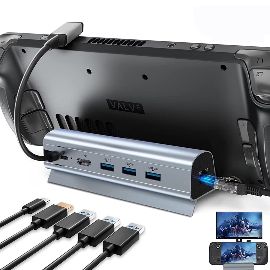 Adapter Type C JWD-TC58 na LAN, PD, HDMI, 3x USB 3.0 6 u 1 sivi