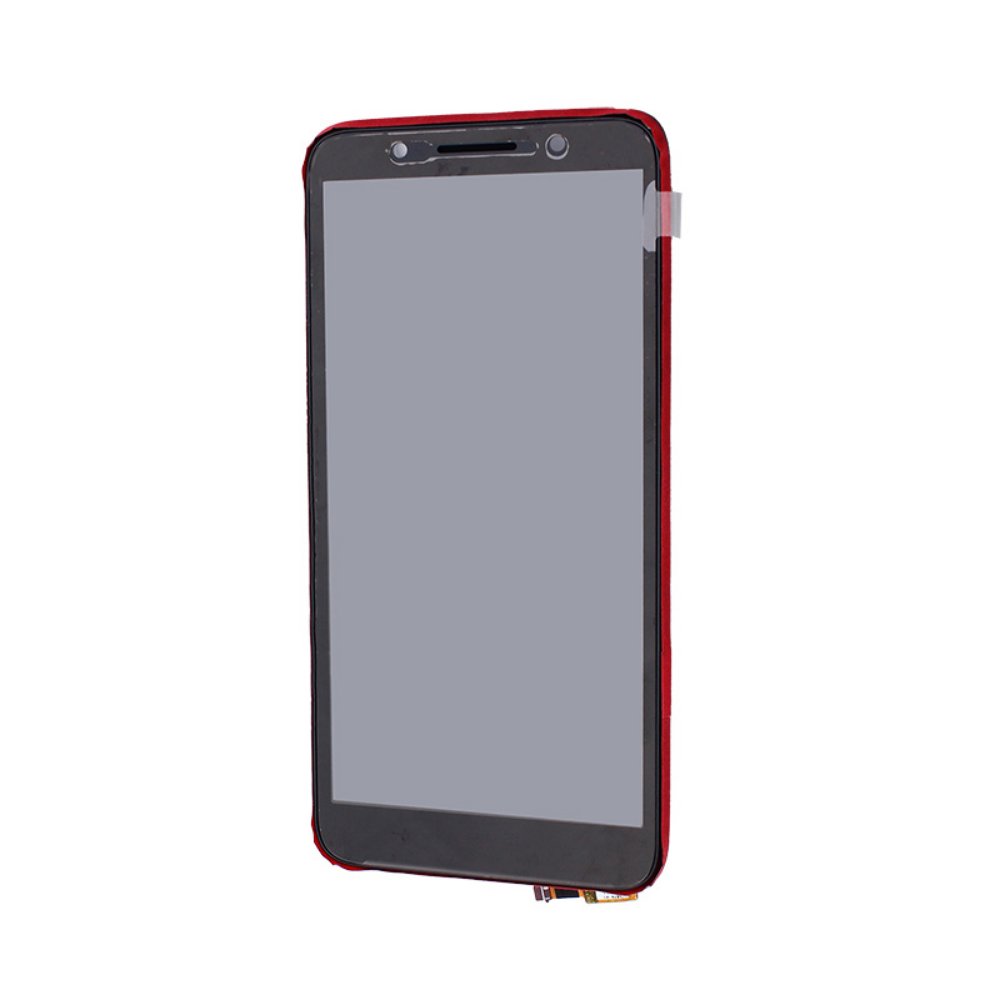 LCD za Alcatel OT 1C/5009D+touch screen crni+frame crveni SPO