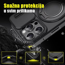 Slika Torbica CamShield Ring stand za iPhone 16 Plus 6.7 crna