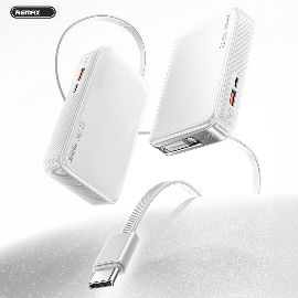 Slika Power bank prenosiva baterija REMAX FCP-25 Fast Charging 22.5W(teleskopski kabl) Type-C 10000mAh beli