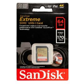 Slika Mem. Kartica SanDisk SDXC 64GB Extreme 170MB/s V30 UHS-I Class 10 U3 V30