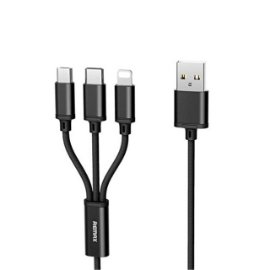 Slika Data kabl REMAX Gition RC-131 3u1 za iPhone Lightning/Micro USB/Type C crni 1m