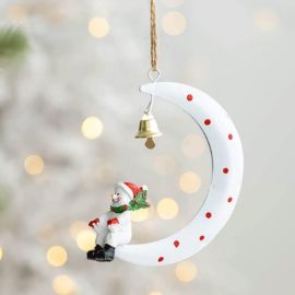 Slika Novogodisnji ukras mesec sa sneskom
