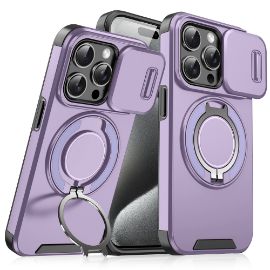 Slika Torbica CamShield Ring stand za iPhone 15 Pro Max 6.7 ljubicasta