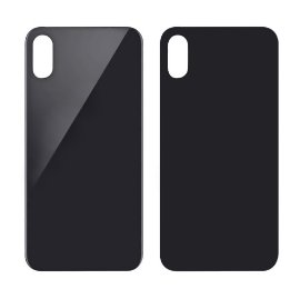 Slika Poklopac za Iphone X Crni + metalni drzac sa staklom kamere (NO LOGO)