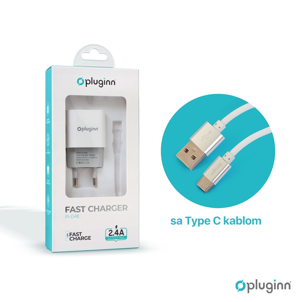 Kuc.punj.pluginn Pi-d47,d48 5v, 2.4a, 12w Type C Kabl207180 - slika 3