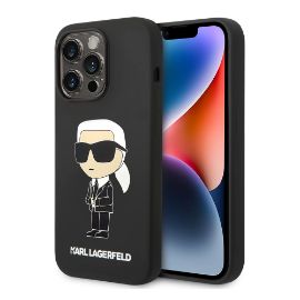 Torbica Karl Lagerfeld Hc Silicone NFT Ikonik za iPhone 15 Pro Max 6.7 crna (KLHCP15XSNIKBCK)