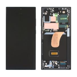 Slika LCD za Samsung S918B/Galaxy S23 Ultra + touch screen + frame Phantom Black Service Pack ORG/GH82-30466A