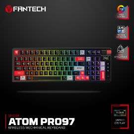 Slika Tastatura Mehanicka Gaming Fantech MK918 RGB Atom PRO97 Wireless crna (Blue switch)