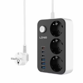 Produzni kabl LDNIO SE3631C 3 uticnice 3xUSB 3xPD beli 2m