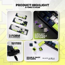 Slika Tastatura Mehanicka Gaming Fantech MK878S RGB Atom 104S Mori bela (Rosie switch)