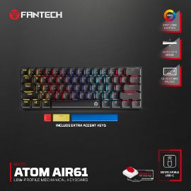 Slika Tastatura Mehanicka Gaming Fantech MK311 RGB Atom AIR 61 crna (red switch)