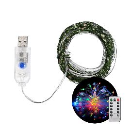 Novogodisnji ukras LED 300 lampica u boji (20m) sa daljinskim upravljacem USB napajanje JWD