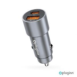 Auto punjac Pluginn PI-40, PD 20W, QC 3.0 18W, sivi