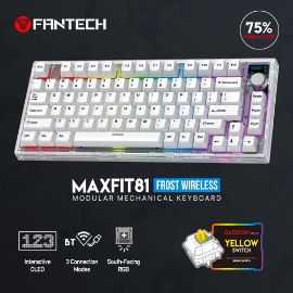 Slika Tastatura Mehanicka Gaming Fantech MK910 RGB PBT Maxfit81 Frost Wireless bela (yellow switch)