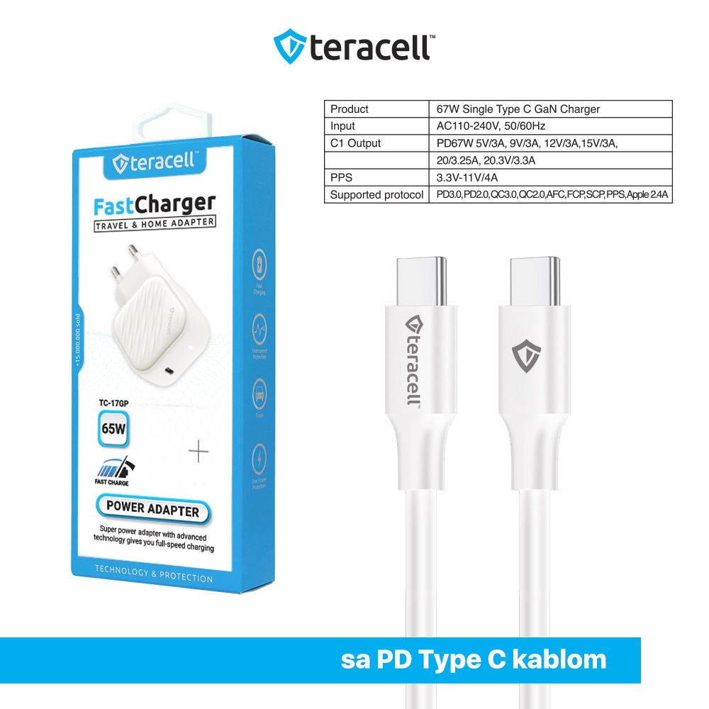 Kuc.punj.tera.tc-17go 67w Pd Kabl Type C Beli 210836 - slika 2