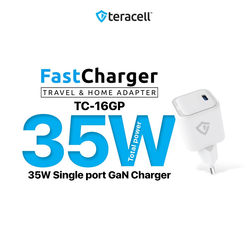Kucni punjac Teracell Evolution TC-16GP, GaN, PD 3.0, 35W beli CE