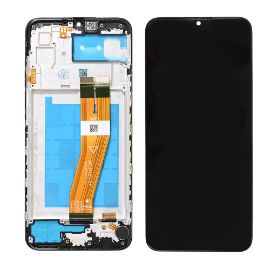LCD za Samsung A035/Galaxy A03 (GH81-21626A) (161mm) + touch screen + frame Black FULL ORG-SP