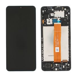 Slika LCD za Samsung A125F/Galaxy A12 + touch screen + frame Black Service Pack ORG/GH82-24490A