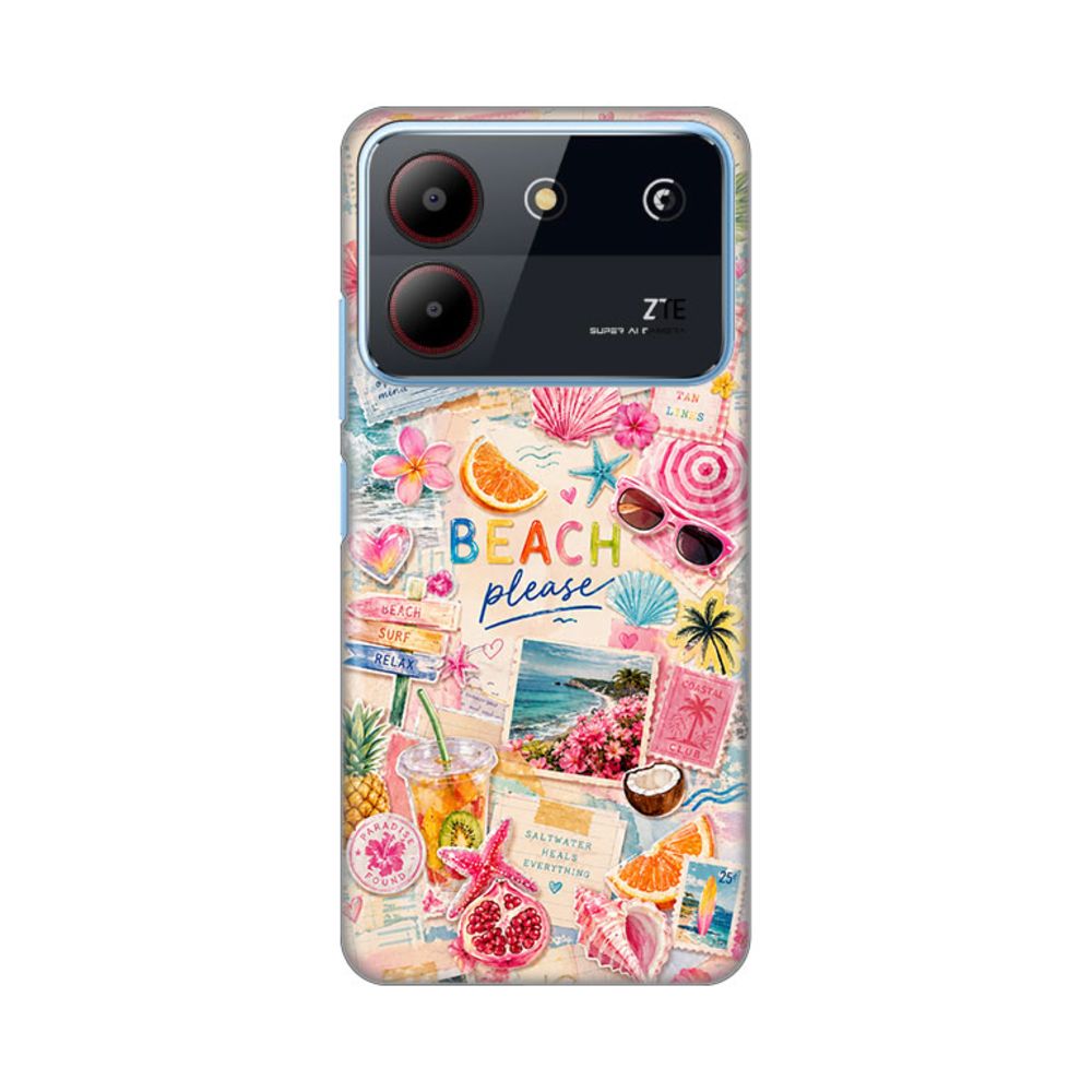 Torbica Silikonska Print Skin za ZTE Blade A54 Beach Please
