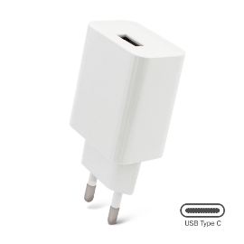 Kucni punjac 2.1A sa USB na Type C kablom CE beli
