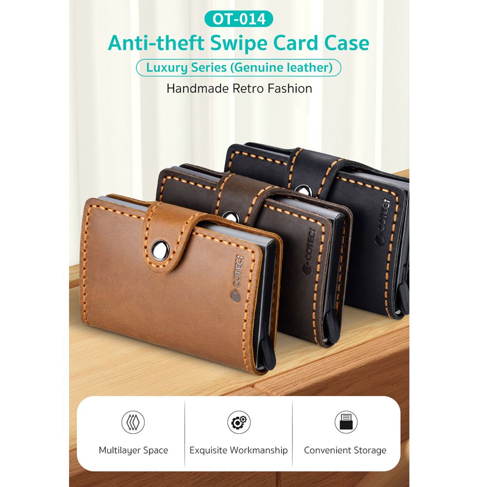 Novcanik Coteci Luxury Series + Anti-theft OT-014 braon