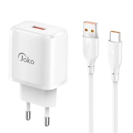 Slika Kucni punjac KONFULON JK90 + DC65 PD20W sa kablom USB na Type C beli