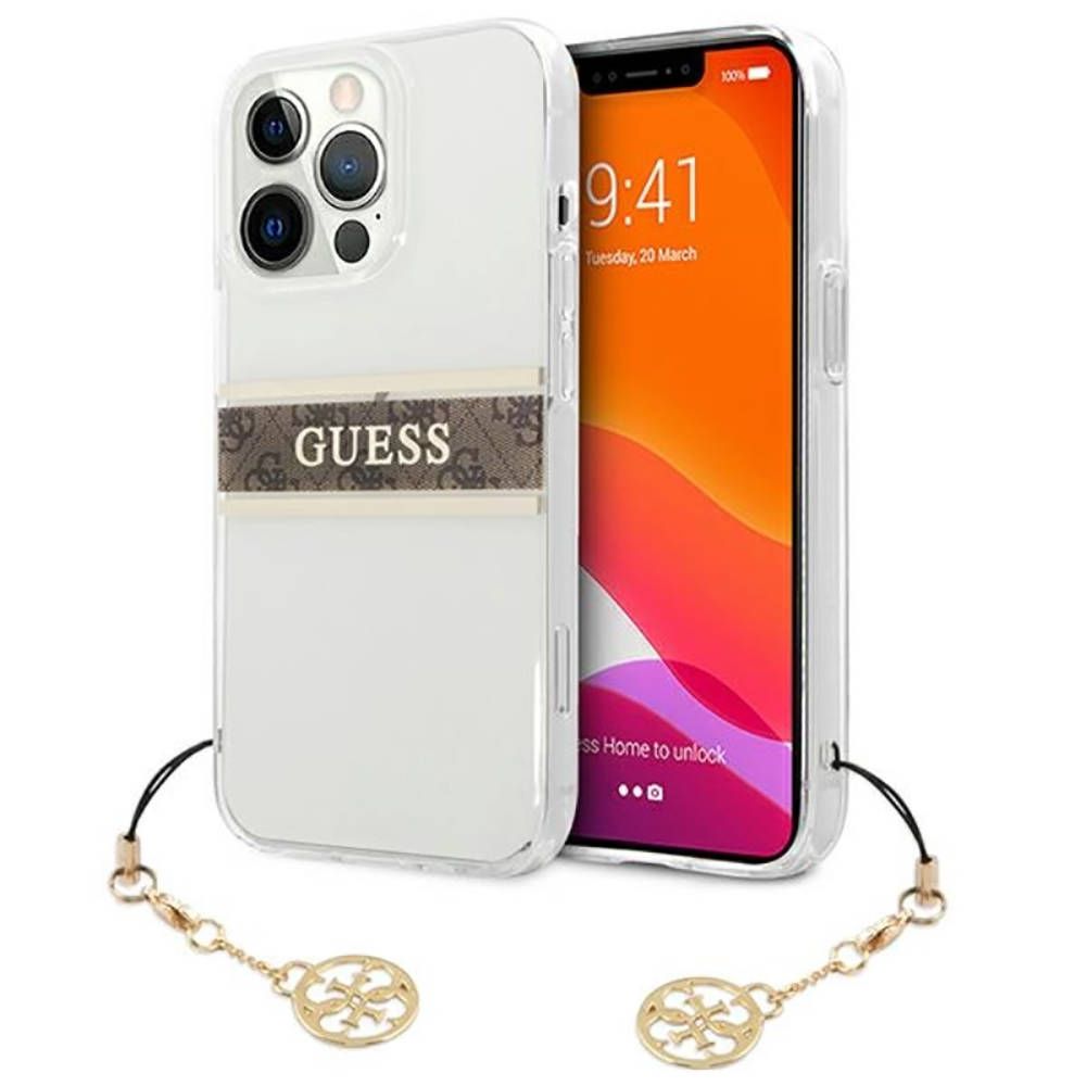 Torbica Guess 4G Stripe Charm za iPhone 13 Pro 6.1 braon (GUHCP13LKB4GBR)