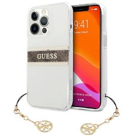 Slika Torbica Guess 4G Stripe Charm za iPhone 13 Pro 6.1 braon (GUHCP13LKB4GBR)