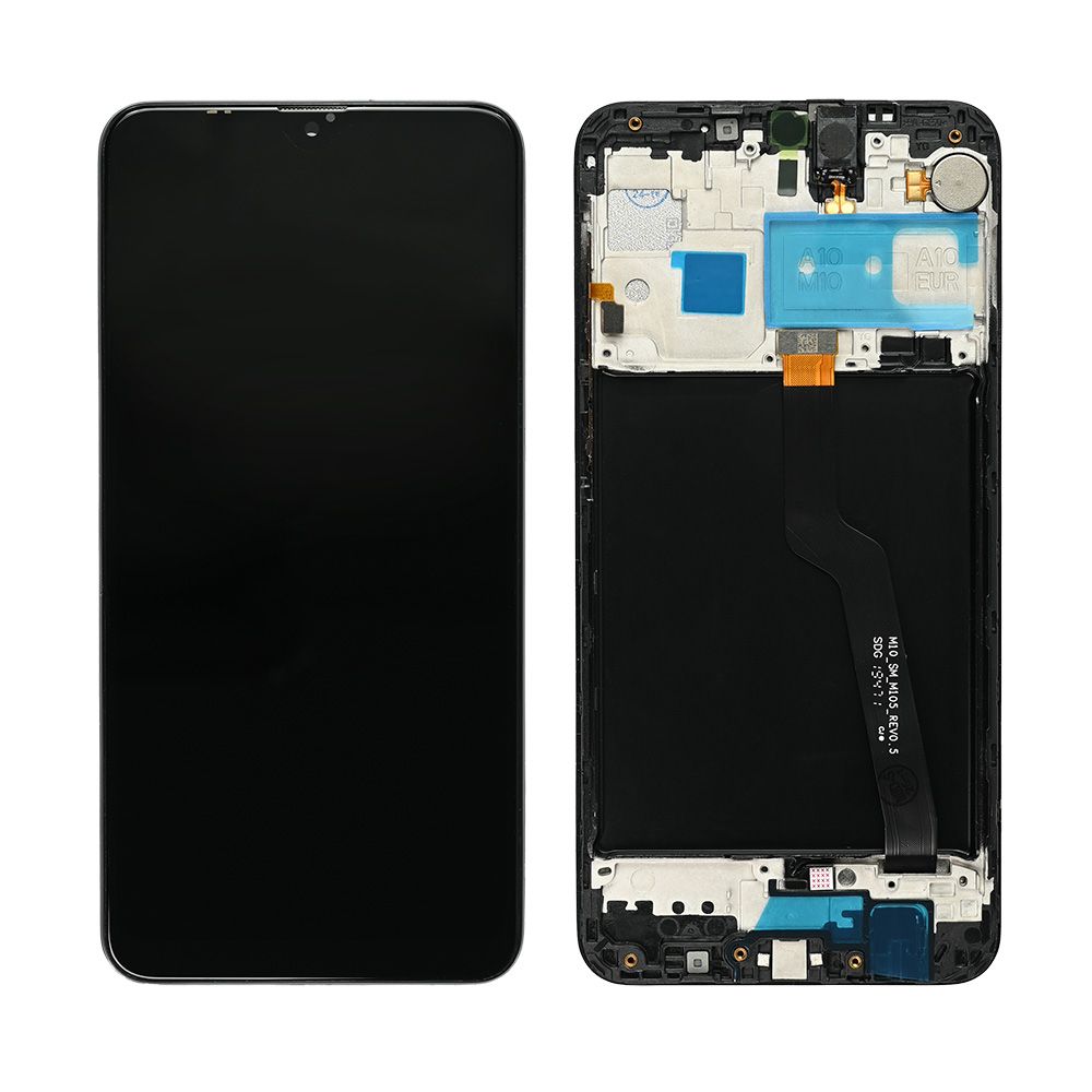 LCD za Samsung A105/Galaxy A10 (GH82-20227A) + touch screen + frame Black FULL ORG-SP