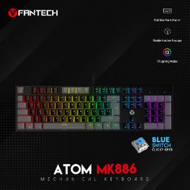 Slika Tastatura Mehanicka Gaming Fantech MK886 RGB Atom crna (Blue switch)
