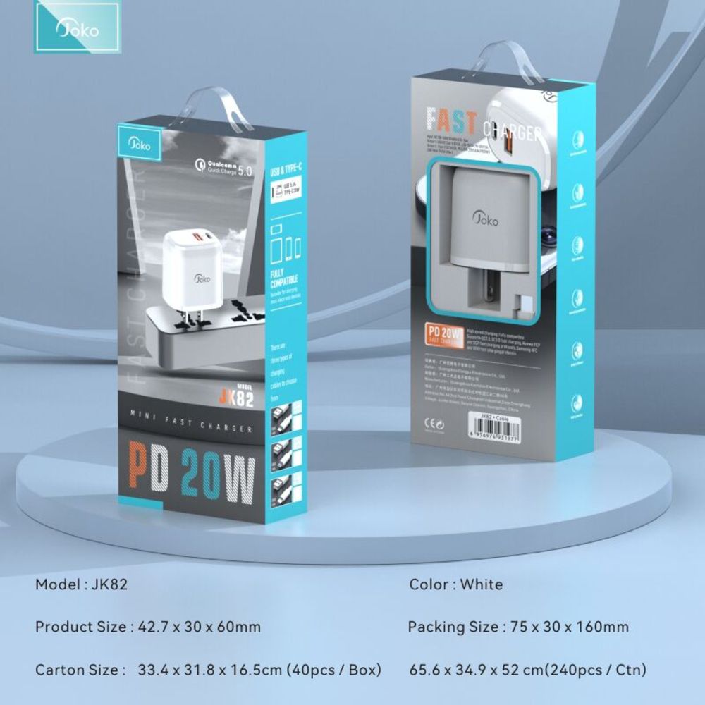 Kucni Punjac Jk82 Konfulon 20w Pd Usb Kabl Na Type C Px15 - slika 2
