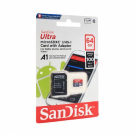Slika Mem. Kartica SanDisk SDHC 64GB Ultra Micro 100MB/s Class 10 sa adapterom ZJ CN