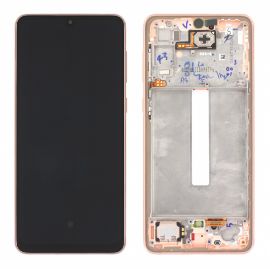 Slika LCD za Samsung A336/Galaxy A33 5G + touch screen + frame Awesome Pech/Gold Service Pack ORG/GH82-28143D