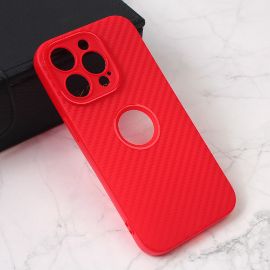 Torbica Carbon Stripe za iPhone 15 Pro 6.1 crvena