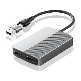 Slika Adapter Type C - USB 3.0 JWD na 2x HDMI 60Hz sivi