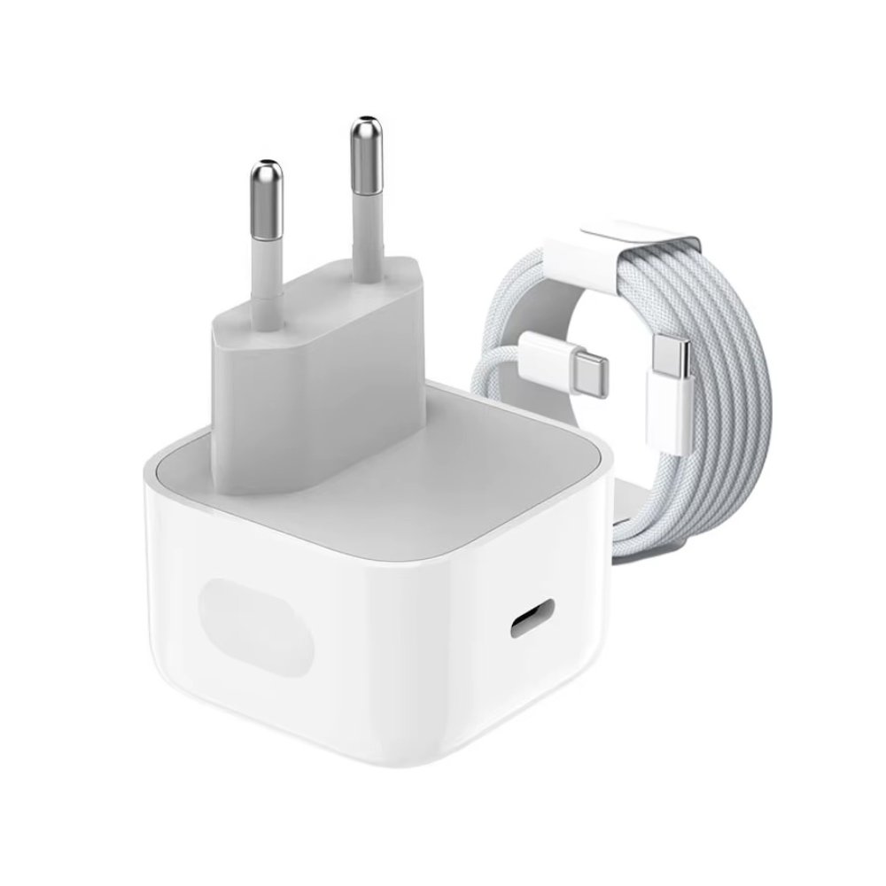 Kucni punjac PD Fast charger 40W za iPhone 17 sa PD Type C kablom CE beli