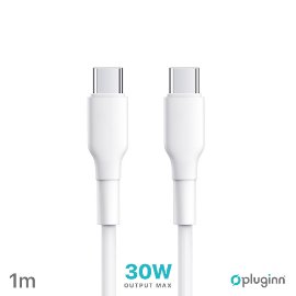 Slika Data Kabl Pluginn PI-PD 30W Type C na Type C beli 1m