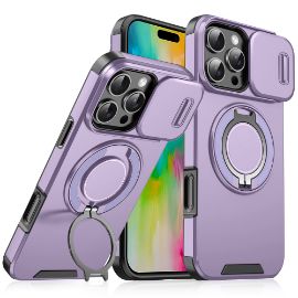 Torbica CamShield Ring stand za iPhone 16 Pro 6.3 ljubicasta