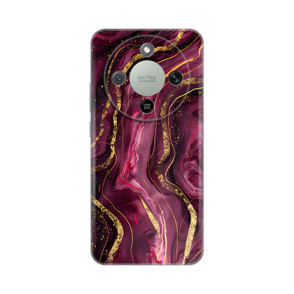 Torbica Silikonska Print za Honor Magic 8 Lite Burgundy