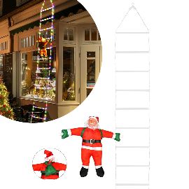 Novogodisnji ukras LED (3m) EL Deda Mraz na merdevinama