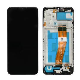 LCD za Samsung A025/Galaxy A02s (GH81-20181A) (161mm) + touch screen + frame Black FULL ORG-SP