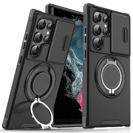Slika Torbica CamShield Ring stand za Samsung S908B Galaxy S22 Ultra crna