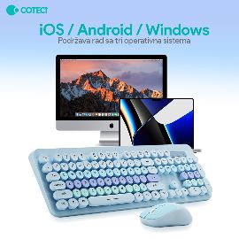 Slika Combo mis i tastatura Coteci OF-054 pink