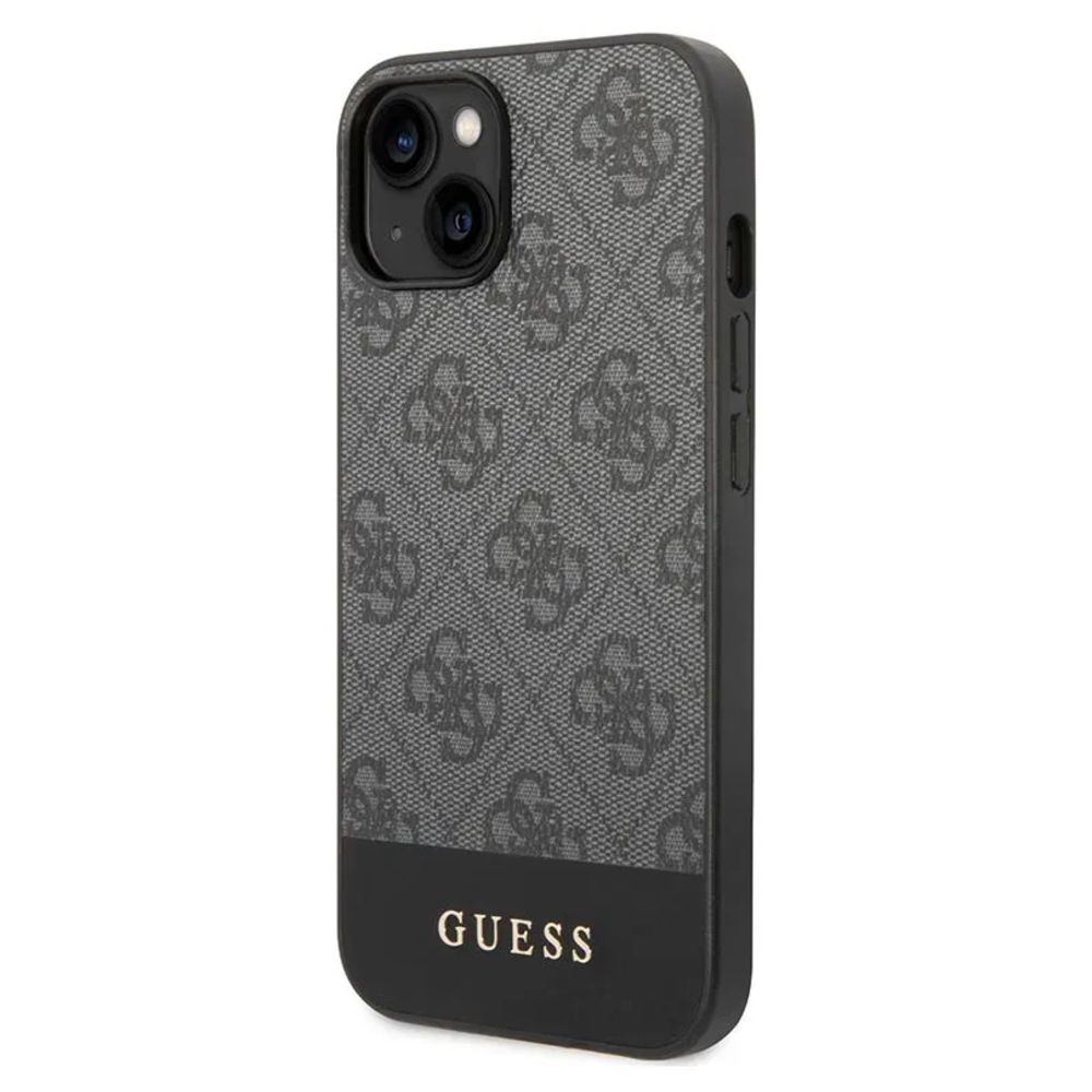 Torbica Guess Hc PC/TPU 4G Pu Bottom Stripe za iPhone 15 6.1 siva (GUHCP15SG4GLGR)