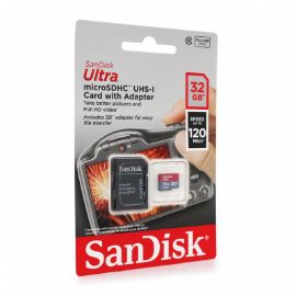 Slika Mem. Kartica SanDisk SDHC 32GB Ultra Mic.120MB/s A1Class10 UHS-I +Adap.