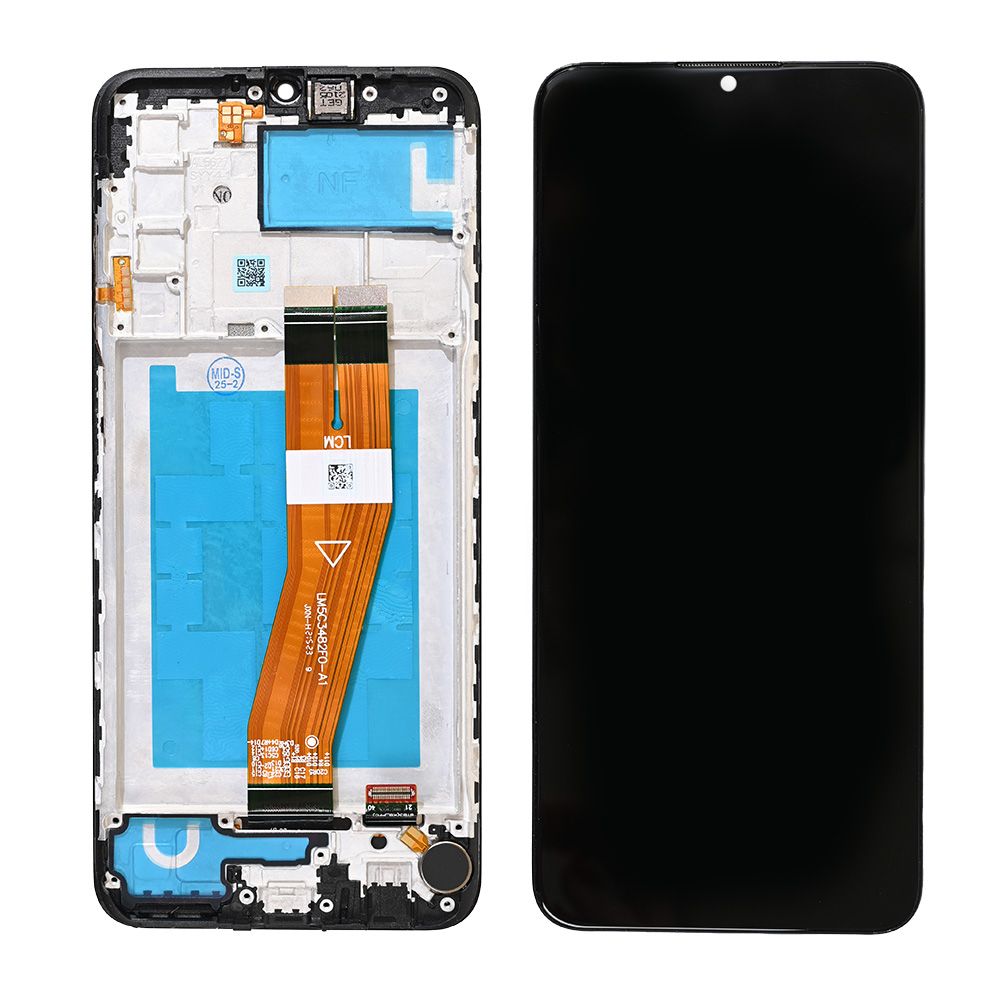 LCD za Samsung A037/Galaxy A03s (GH81-21233A) (161mm) + touch screen + frame Black FULL ORG-SP